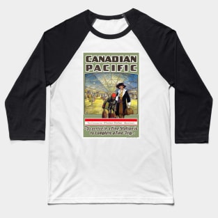 Vintage Travel Poster Canada Windsor Station Baseball T-Shirt